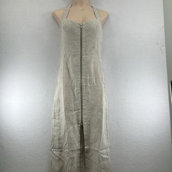 NWT Reformation Edina 100% Linen Dress Sz 8 Oatmeal Color Vacation Cruise Resort - Picture 1 of 12